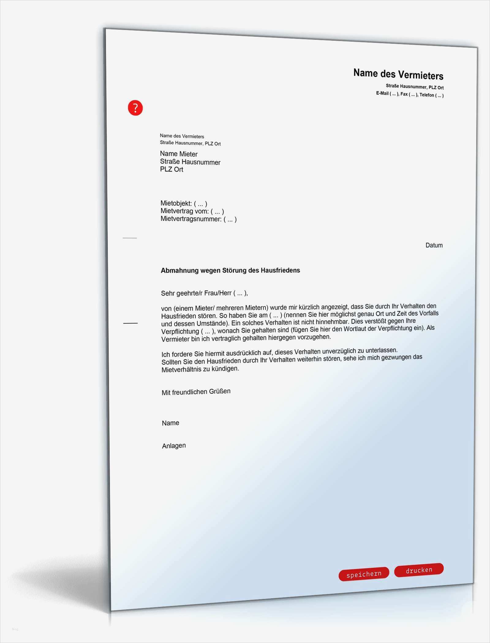 Elternbürgschaft Miete Vorlage Wunderbar Abmahnung Störung Des Hausfriedens