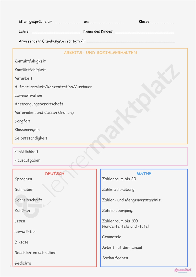 Elterngespräch Kindergarten Vorlage Einzigartig Elterngespräch Protokoll Klasse 2 Für