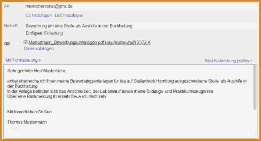 Email Anschreiben Bewerbung Vorlage Schön 7 Bewerbung Email Text Beispiel
