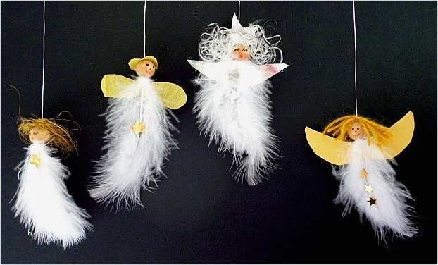 Engel Aus Papier Basteln Vorlagen Bewundernswert Engel Aus Federn Und Holzperlen Weihnachten Basteln