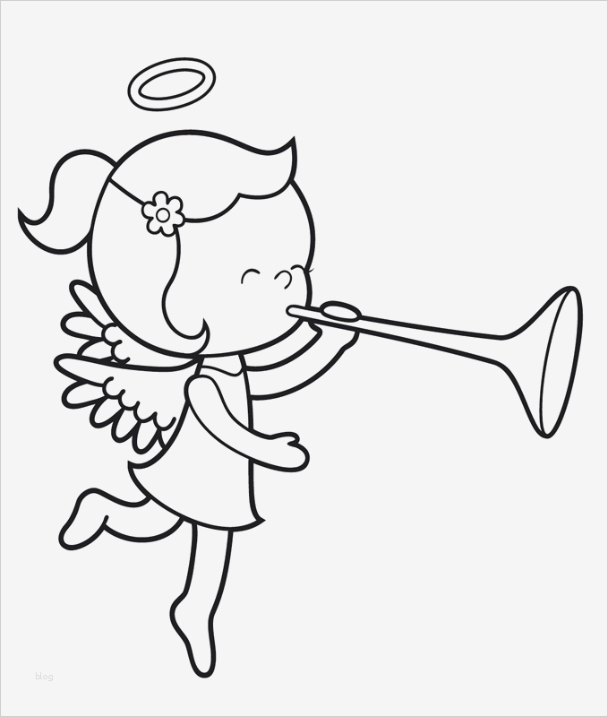Engel Vorlagen Zum Ausdrucken Kostenlos Elegant Kostenlose Malvorlage Engel Engel Mit Trompete Zum Ausmalen