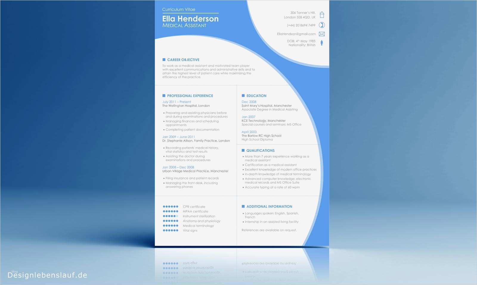 englischer Lebenslauf Vorlage mit Cover Letter als Download