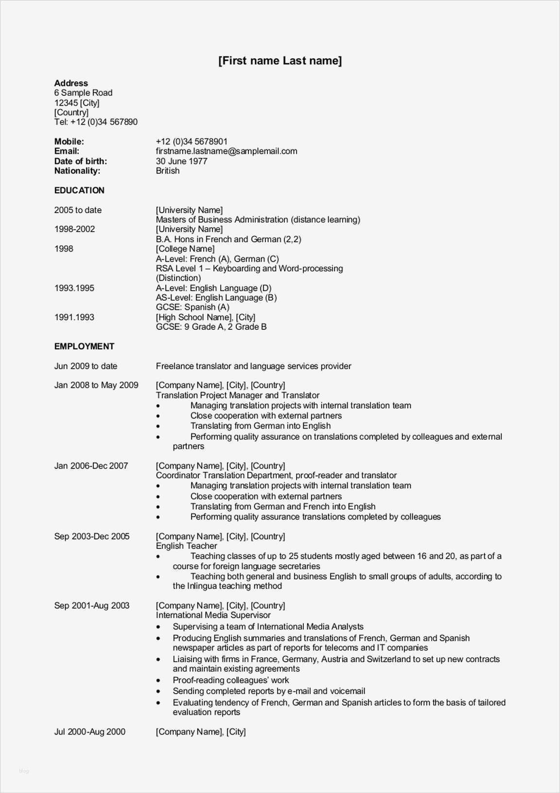 Englischer Lebenslauf Vorlage Wunderbar "resume" "curriculum Vitae" Oder Stinknormaler Lebenslauf