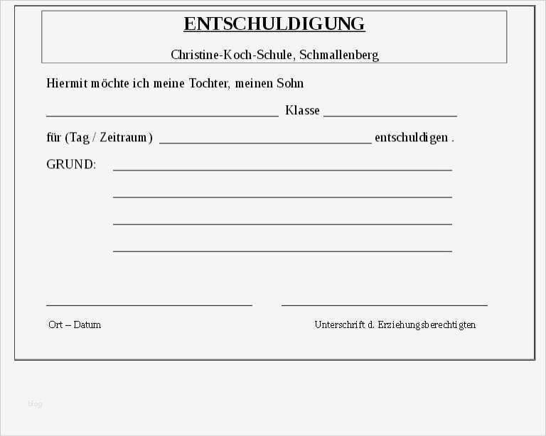 Entschuldigung Berufsschule Vorlage Genial Entschuldigung Christine Koch Schule