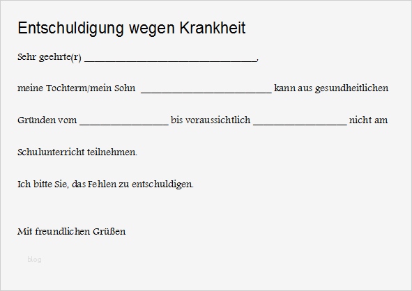 Entschuldigung Für Die Schule Vorlage Cool Entschuldigung Wegen Krankheit