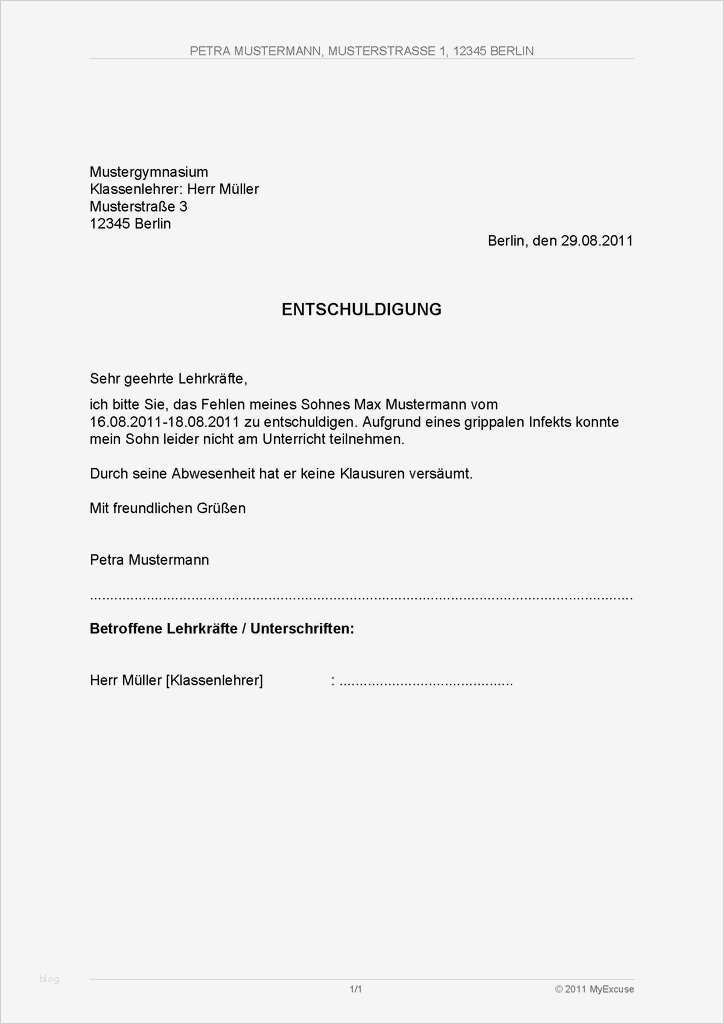 Entschuldigung Für Die Schule Vorlage Erstaunlich Musterentschuldigung Für Schule