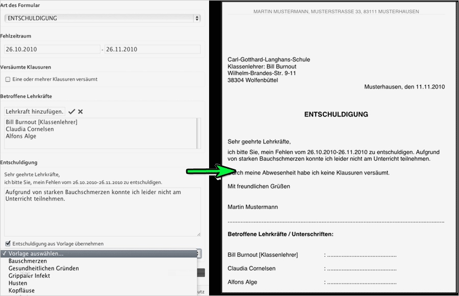 27 Fabelhaft Entschuldigung Für Die Schule Vorlage Bilder 2 MyExcuse Entschuldigung für versäumten Unterricht