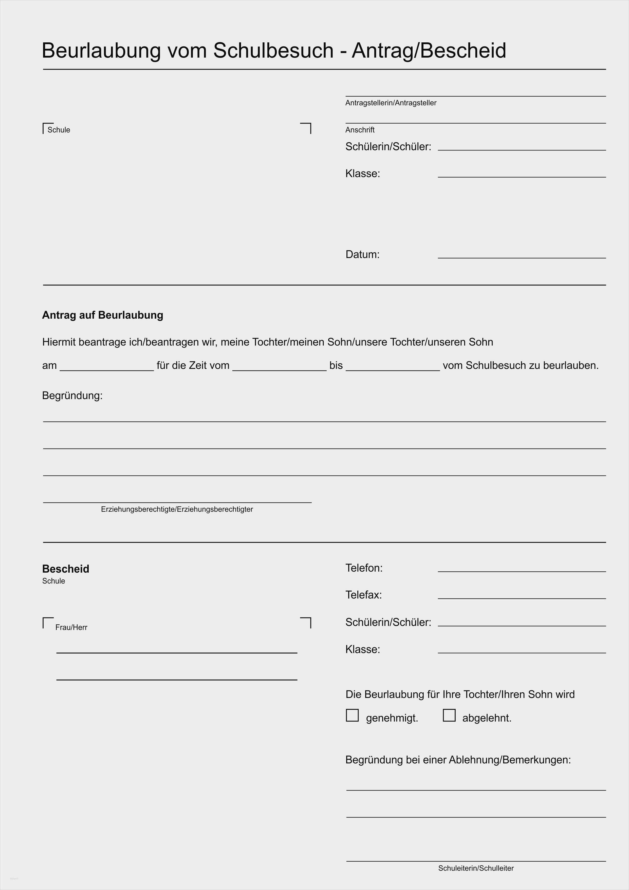 Entschuldigung Schule Vorlage Fabelhaft Erfreut Antrag Auf Beurlaubung formular Zeitgenössisch