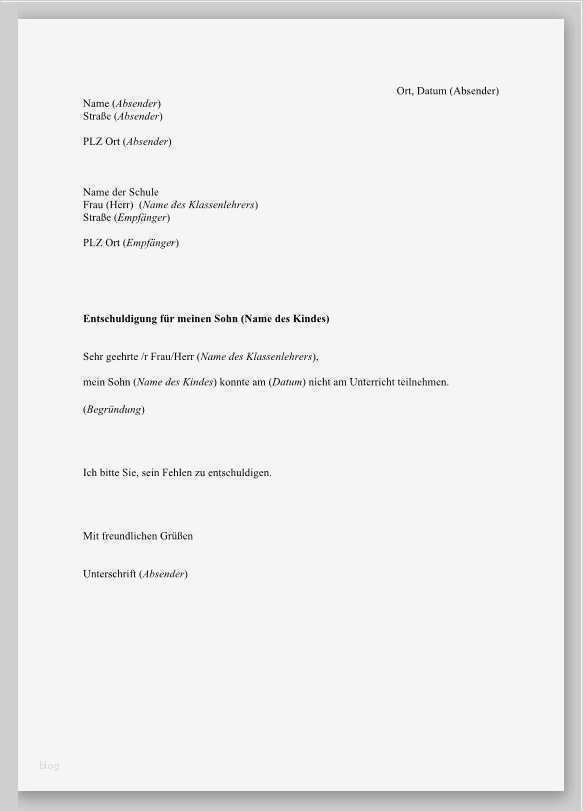Entschuldigung Schule Vorlage Kostenlos Elegant Entschuldigung An Schule Wegen Krankheit Des Kindes