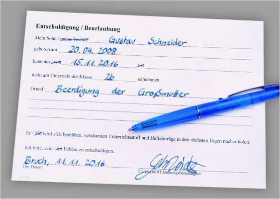 Entschuldigung Schule Vorlage Kostenlos Neu Vordruck Entschuldigung Für Schule Zum Herunterladen