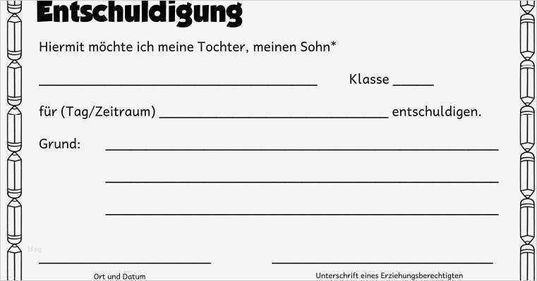 Entschuldigung Schule Vorlage Pdf Cool Ideenreise Entschuldigungsformulare