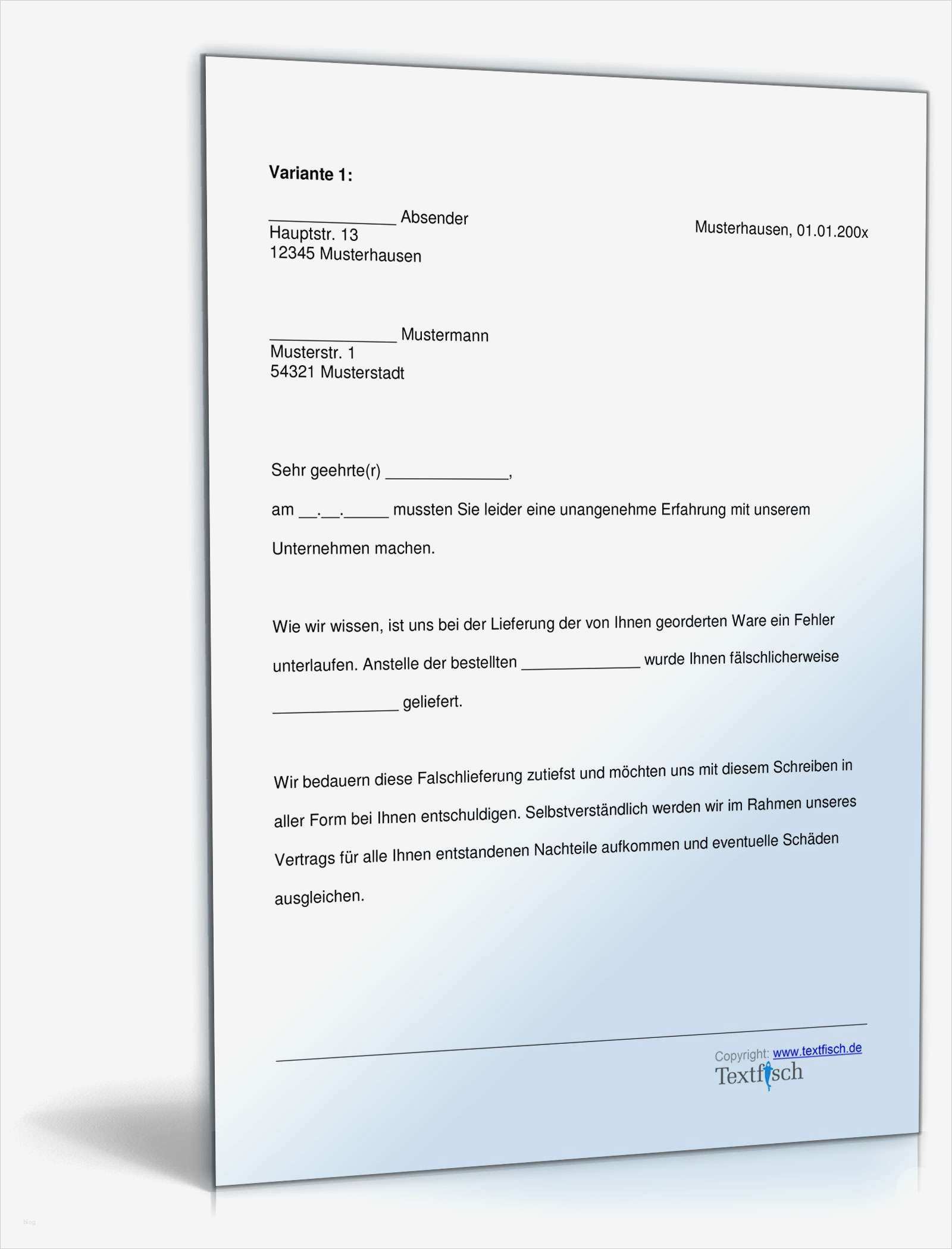 Entschuldigung Vorlage Zum Ausdrucken Erstaunlich Entschuldigung Falschlieferung Produkt