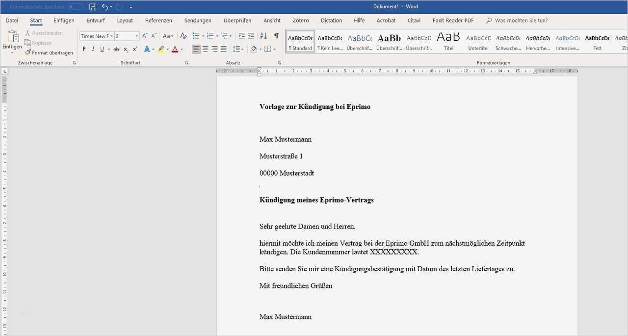 Eprimo Kündigung Vorlage Süß Eprimo Kündigen so Beendest Du Den Vertrag Mit Der