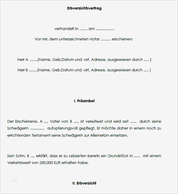 Erbe Verzichtserklärung Vorlage Inspiration Jetzt En Erbverzichtsvertrag