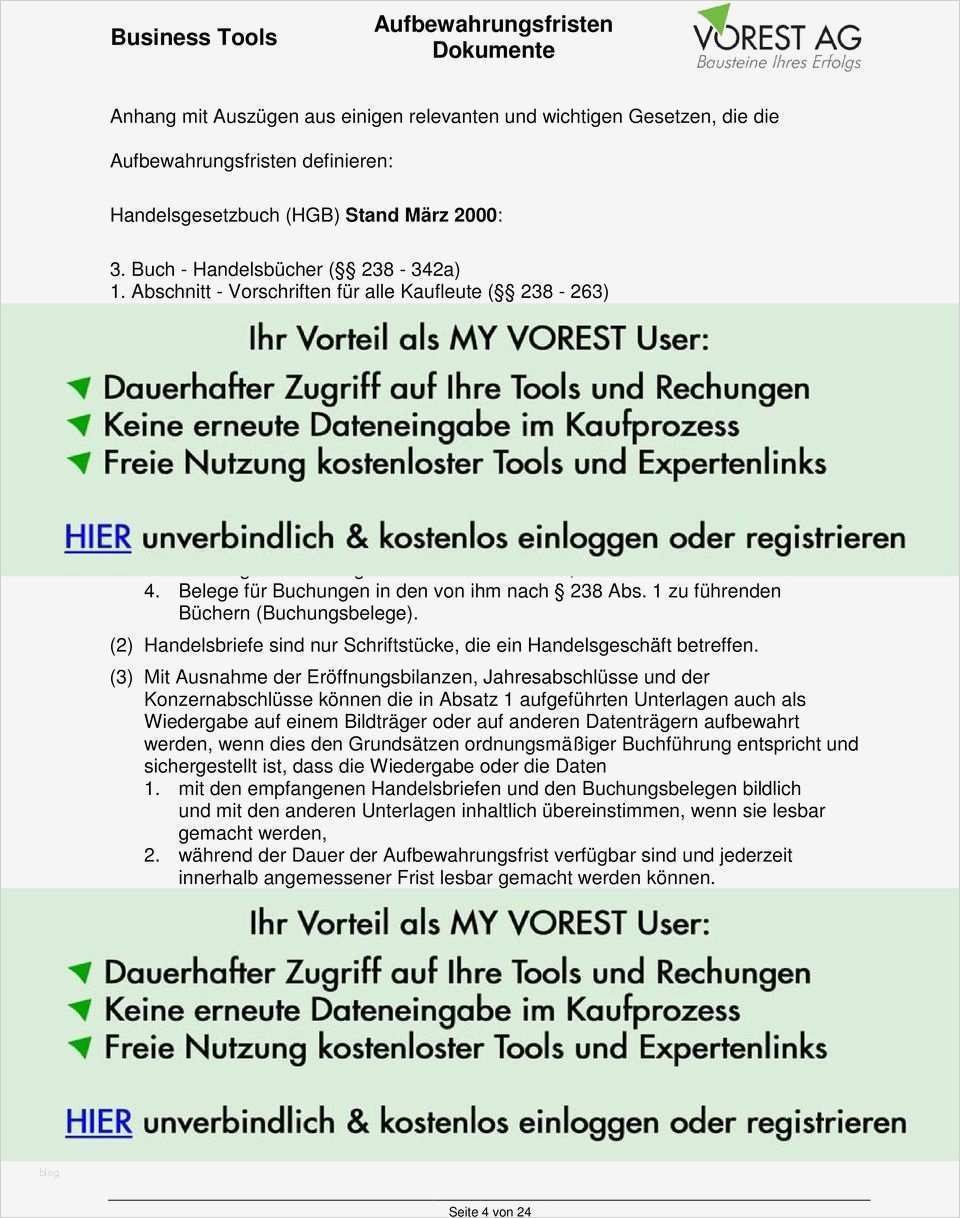 Eröffnungsbilanz Vorlage Schön Aufbewahrungsfristen Dokumente Pdf