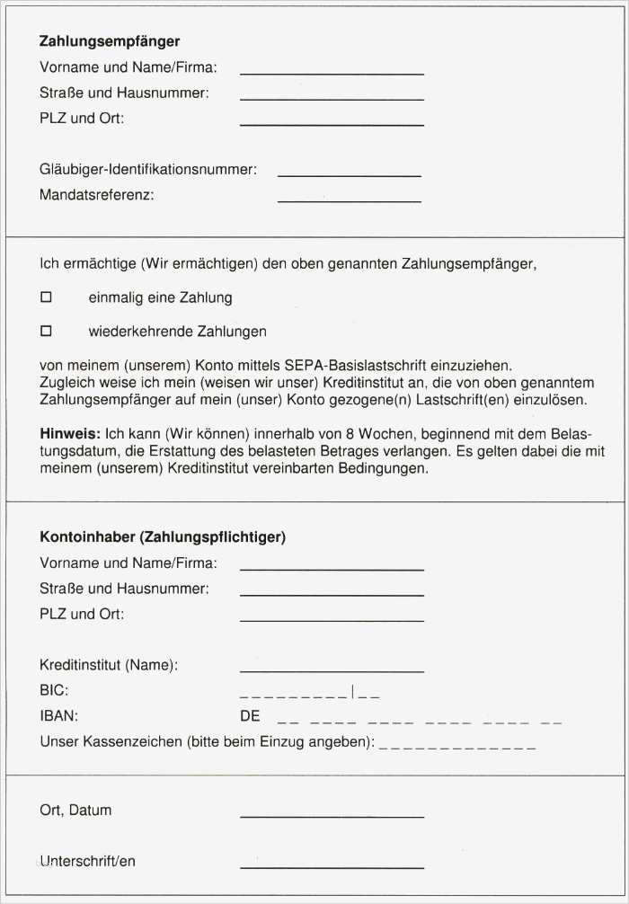 Erteilung Sepa Lastschriftmandat Vorlage Luxus Lastschrifteinzugsverfahren Für Auszahlungen Passives