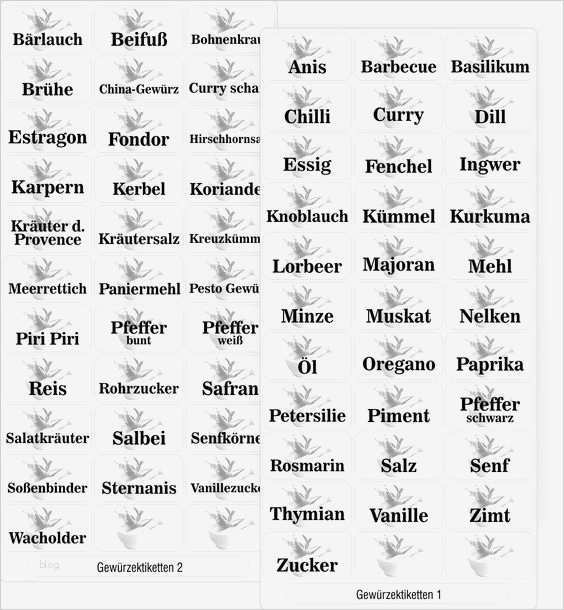 Etiketten Gewürze Vorlagen Cool Pinterest • Ein Katalog Unendlich Vieler Ideen