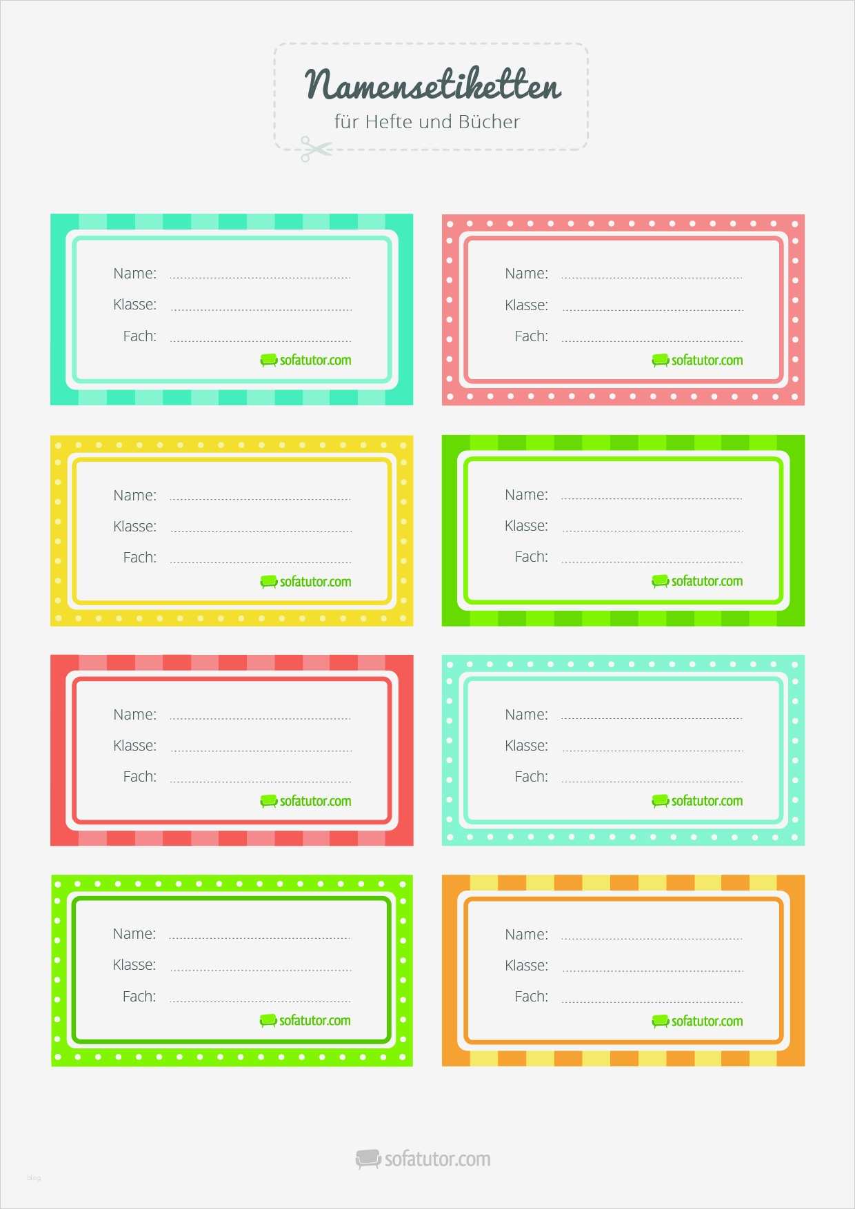 Etiketten Vorlagen Download Einzigartig Kostenlos En Fröhliche Namensetiketten Für Hefte