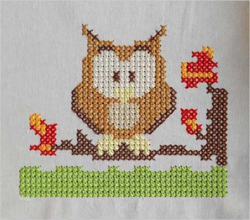 Eule Kreuzstich Vorlage Cool Kreuzstich Stickdatei Waldtier Eule Emil