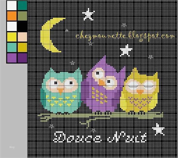 Eule Kreuzstich Vorlage Fabelhaft La Noche De Lo Buhos Punto De Cruz Pinterest