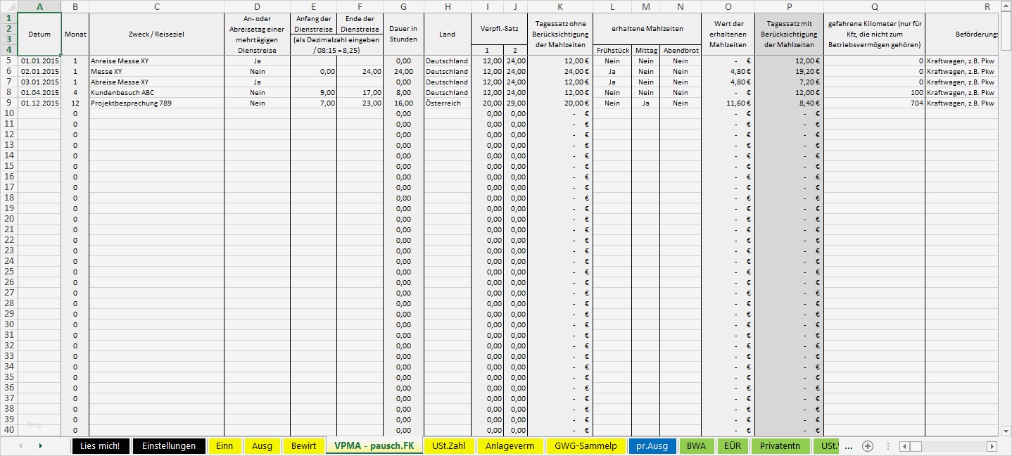 Eür Vorlage Kleinunternehmer Beste Excel Vorlage Einnahmenüberschussrechnung EÜr 2015