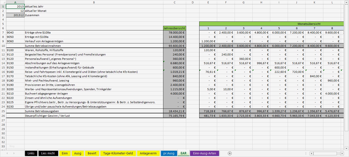 Eür Vorlage Kleinunternehmer Wunderbar Excel Vorlage Ear Für Kleinunternehmer Österreich