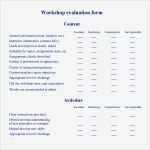 Evaluation Seminar Vorlage Inspiration Workshop Evaluation form 11 Free Download In Pdf