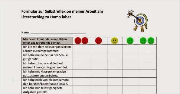 Evaluationsbogen Vorlage Erstaunlich Homo Faber Reflexion Und Evaluation