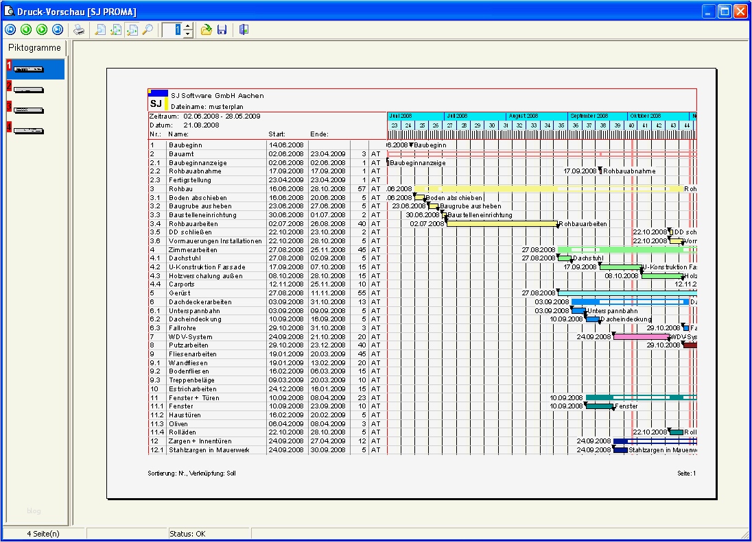 Excel Bauzeitenplan Vorlage Erstaunlich Wesa Sj Proma Bauzeitenplan Download