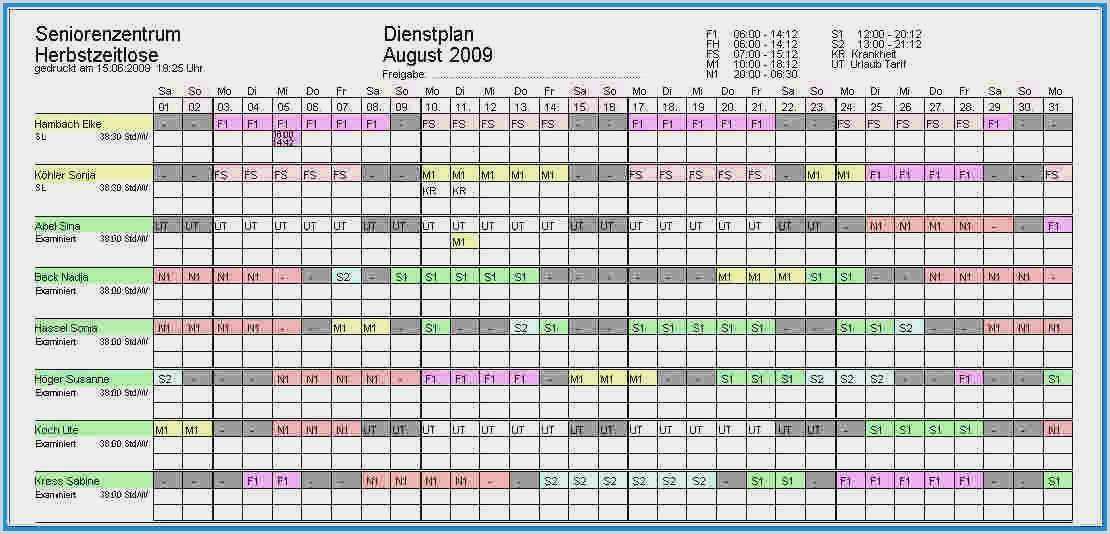 Excel Dienstplan Vorlage Bewundernswert 9 Nstplan Vorlage Excel