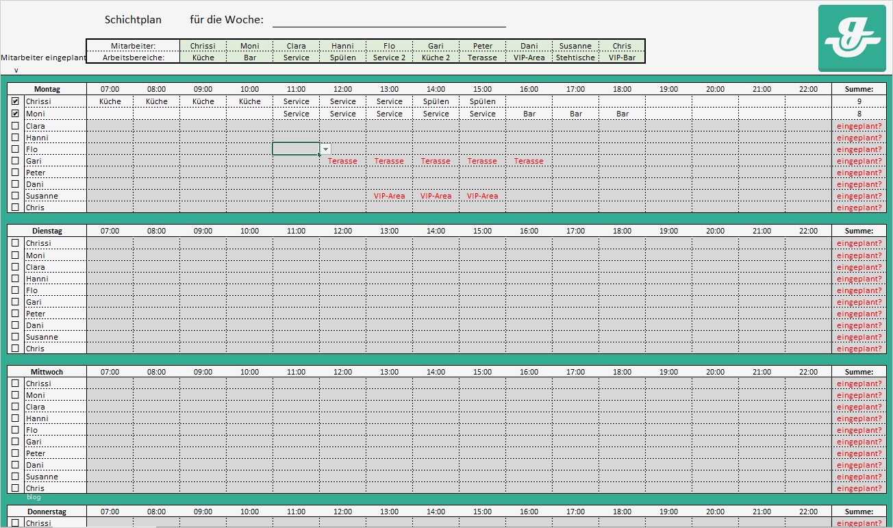 Excel Dienstplan Vorlage Erstaunlich Dienstplan Vorlage Kostenloses Excel Sheet Als Download