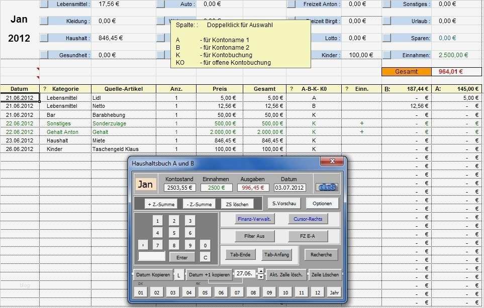 Excel Haushaltsbuch Vorlage Großartig Haushaltsbuch 2012