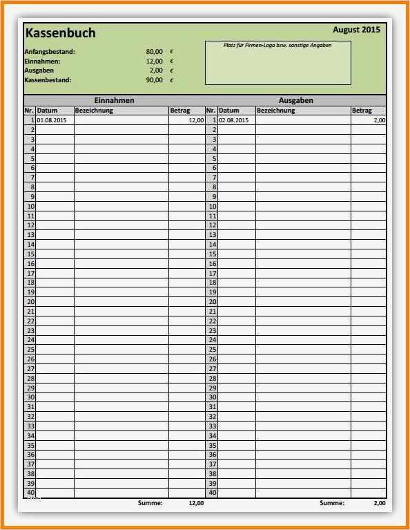 Excel Kassenbuch Vorlage Kostenlos Erstaunlich 6 Einnahmen Ausgaben Vorlage