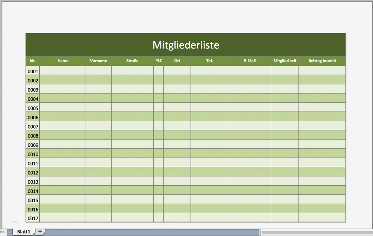 Excel Katalog Vorlage Angenehm Mitgliederverwaltung