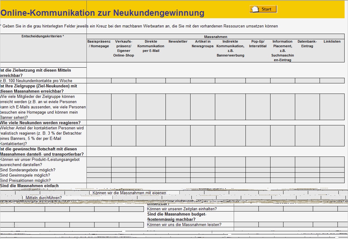 Excel Marketingplan Vorlage Muster Inspiration Line Neukundengewinnung Excel Vorlage Zum Download