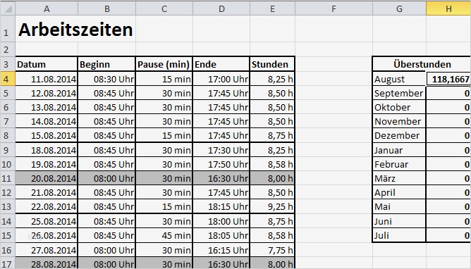 Excel Stunden Berechnen Vorlage Neu Excel 2010 formel Mit Bedingung Puter Pc Arbeit
