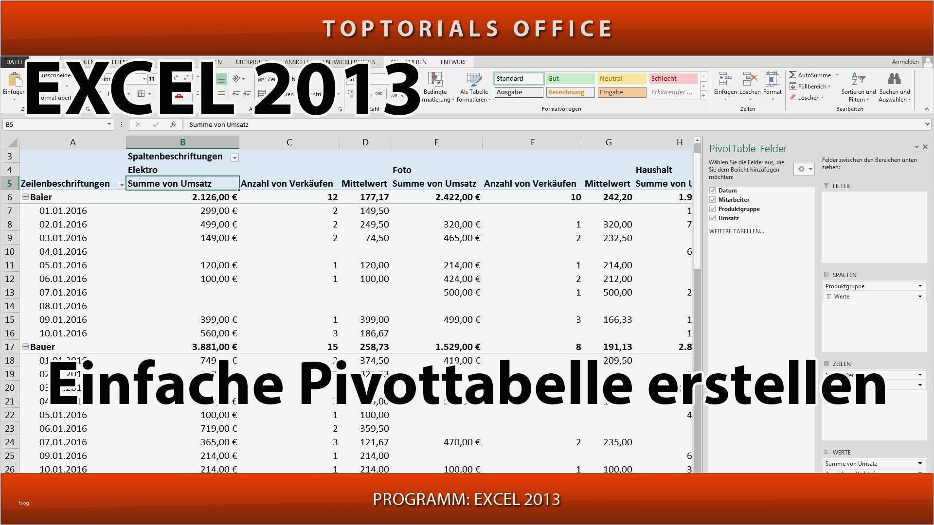 Pivot Tabelle erstellen total leicht Excel