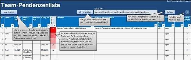 Excel Vorlage Aufgabenliste Schön Team Pendenzenliste In Excel – Excelnova