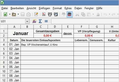 Excel Vorlage Haushaltsbuch Neu Freeware Kostenlos Dezember 2015
