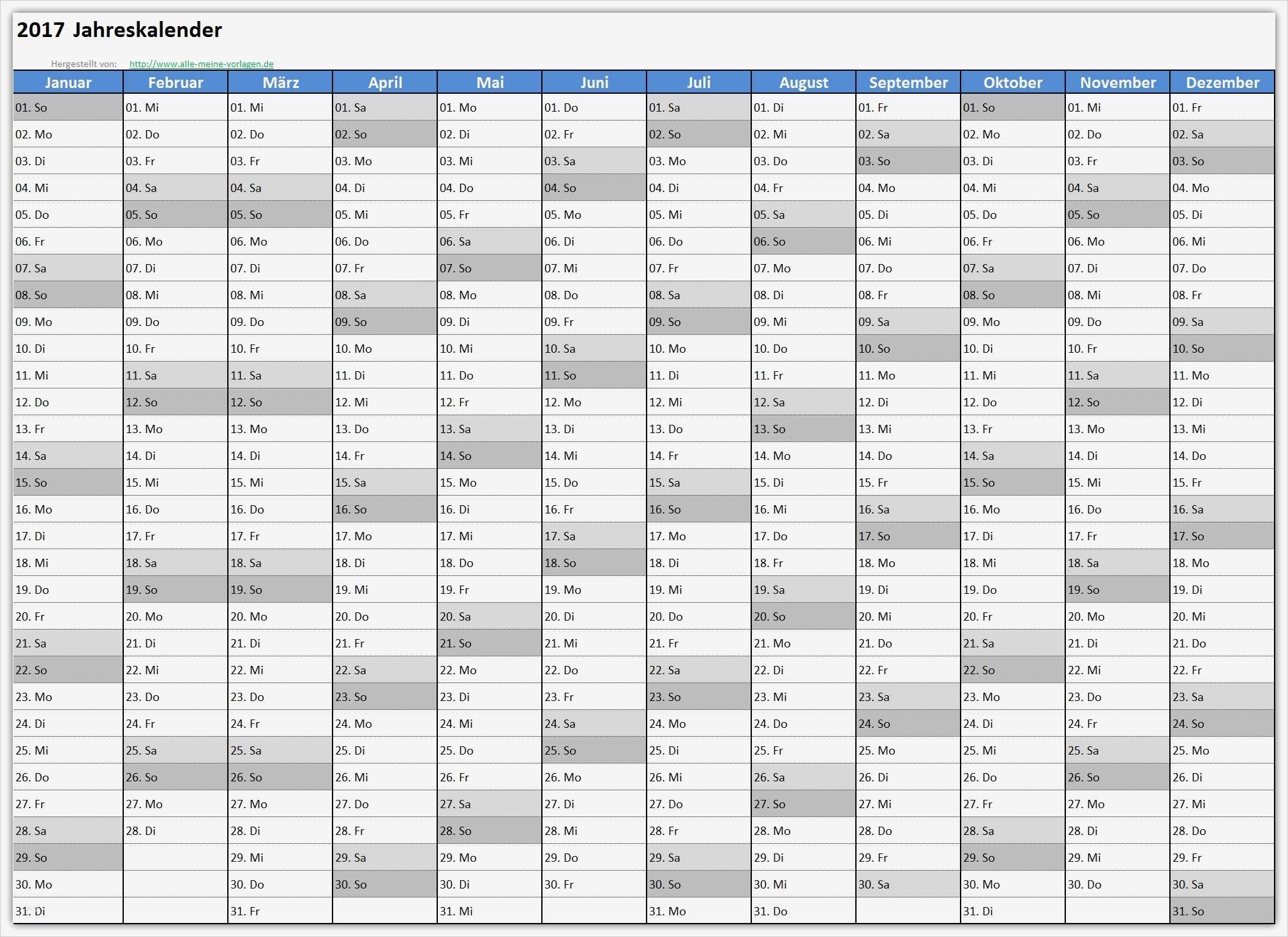 Excel Vorlage Kalender 2017 Angenehm Einfacher Kalender 2017