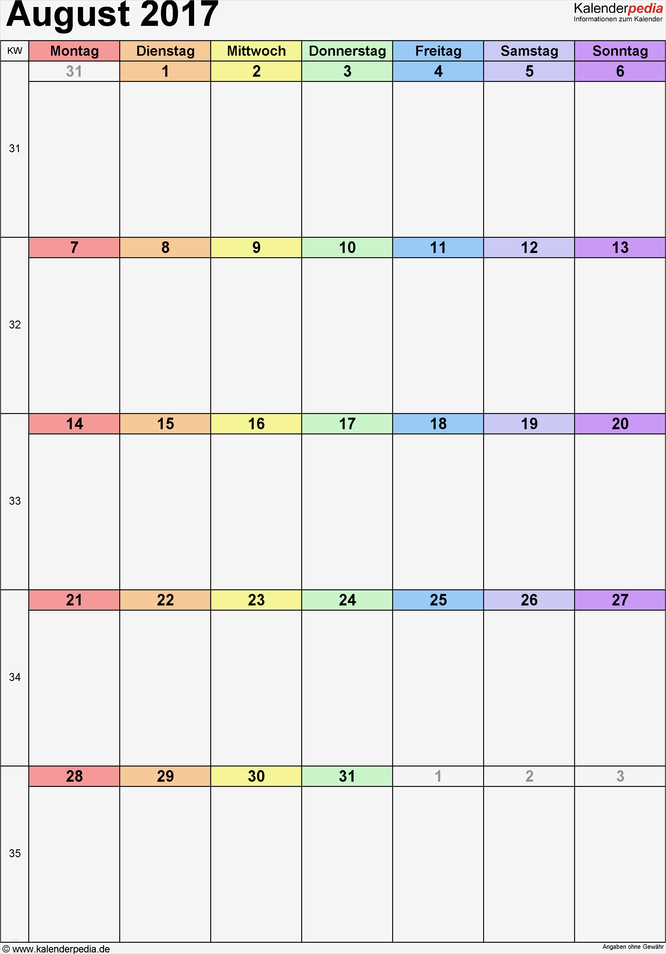 Excel Vorlage Kalender 2017 Erstaunlich Kalender August 2017 Als Excel Vorlagen