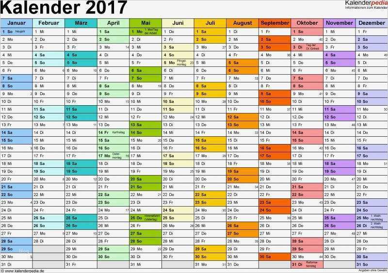Excel Vorlage Kalender 2017 Wunderbar Kalenderwochen 2017 Download