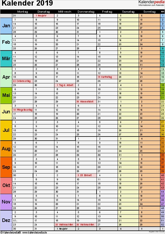 Excel Vorlage Kalender Neu Kalender 2019 Zum Ausdrucken In Excel 16 Vorlagen