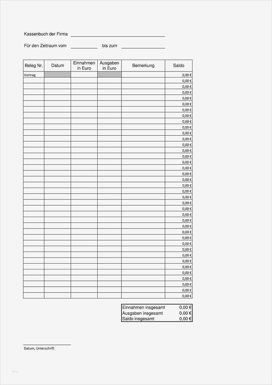 Excel Kassenbuch Vorlage kostenlos herunterladen
