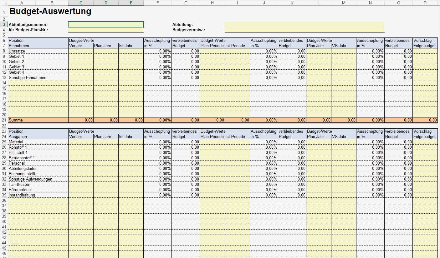 Excel Vorlage Kostenaufstellung Hausbau Elegant Vorlage Für Bud Plan Änderungsantrag Und Auswertung