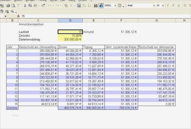Excel Vorlage Kostenaufstellung Hausbau Gut Kostenloses Excel tool Kreditrechner Berechnung