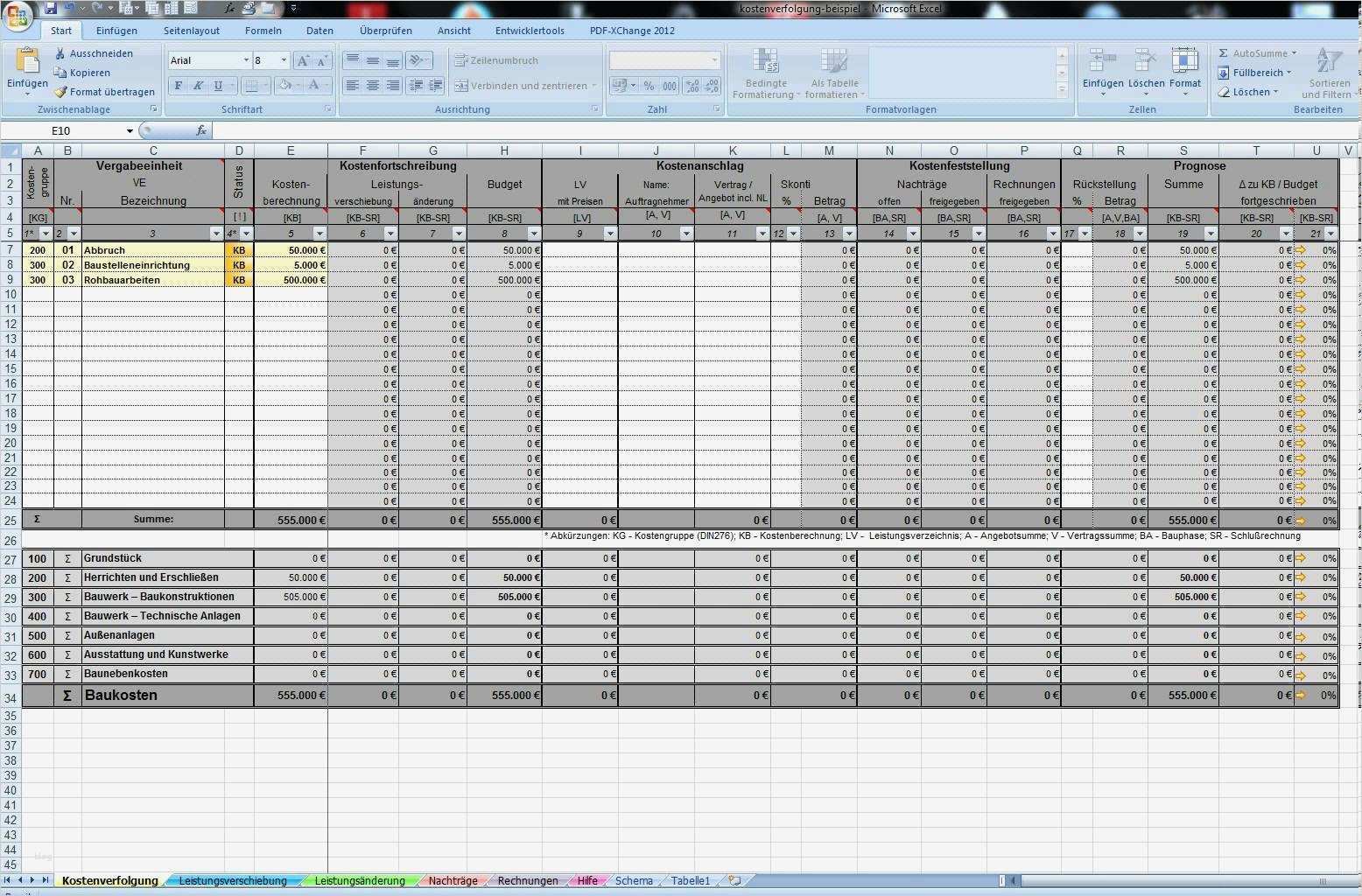 Excel Vorlage Kostenaufstellung Hausbau Schön Kostenverfolgung Im Excel Teil 1