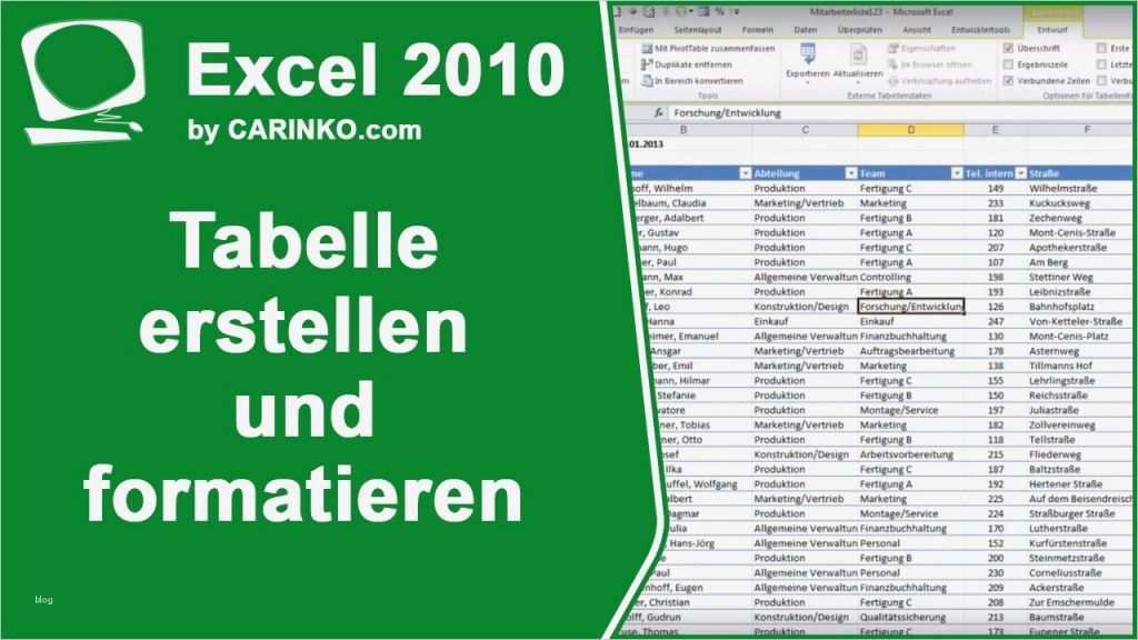 Excel Vorlage Tabelle Wunderbar Excel Tabelle Erstellen Und formatieren Tutorial Von