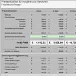 Excel Vorlagen Handwerk Kalkulation Kostenlos Gut Excel Vorlage Preiskalkulation Für Industrie Und Handwerk