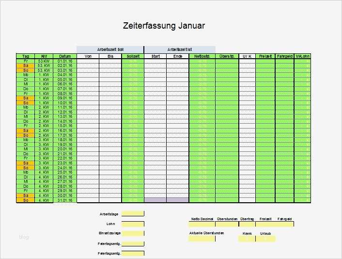 Excel Arbeitszeitnachweis Vorlagen 2016 fice Lernen